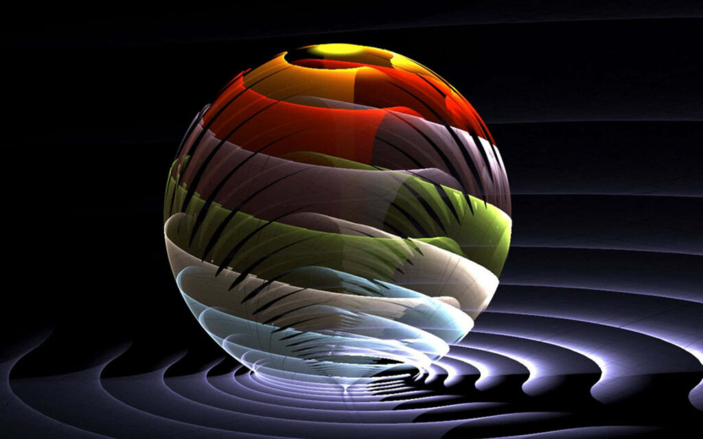 Vibrant Abstract Wallpaper with Spherical Design on Dark Background
