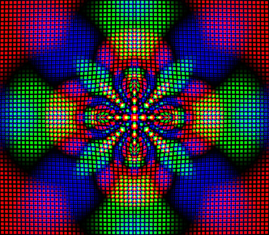 Vibrant Abstract Wallpaper: Colorful Square Mesh Pattern Background