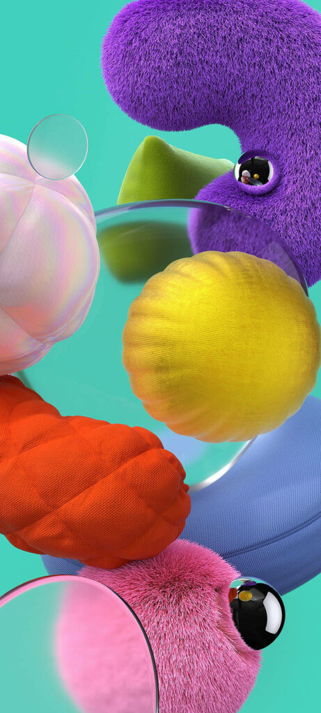Vibrant Abstract Wallpaper for Samsung A71: Playful Toy Design