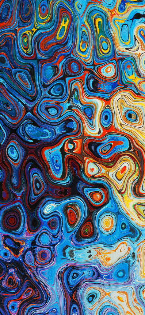 Vibrant Abstract Wallpaper: Swirling Patterns in Bold Colors for iPhone