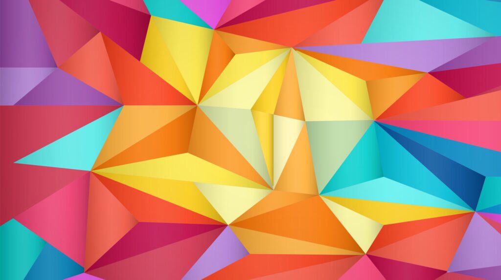 Vibrant Abstract Triangle Wallpaper - Energetic Colorful Background 2058x1152