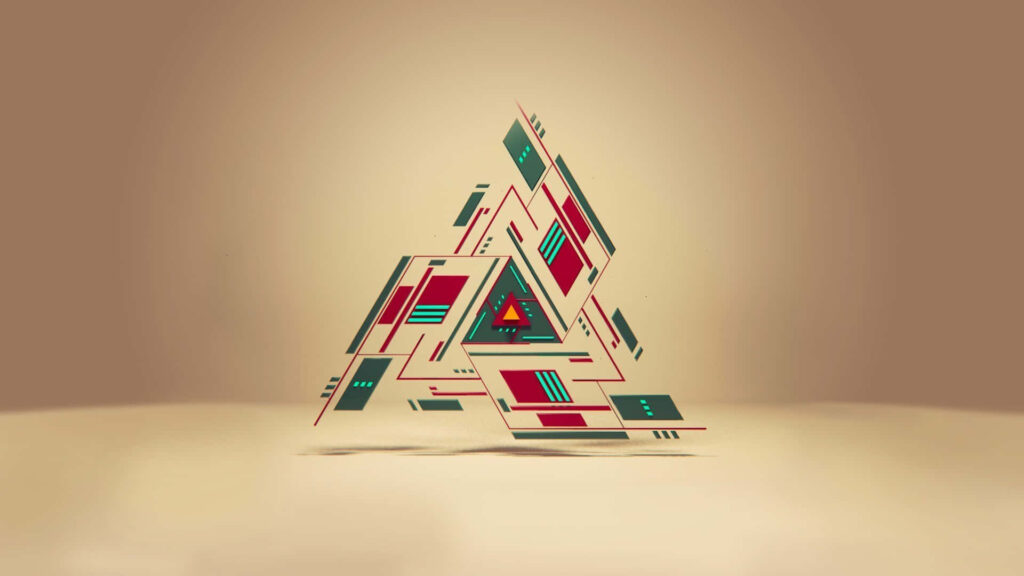 Vibrant Abstract Triangle Wallpaper with Geometric Patterns