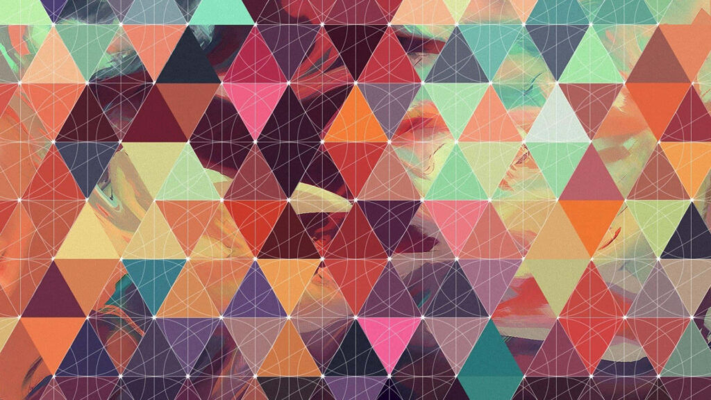 Vibrant Abstract Triangular Overlay Wallpaper in Bold Colors