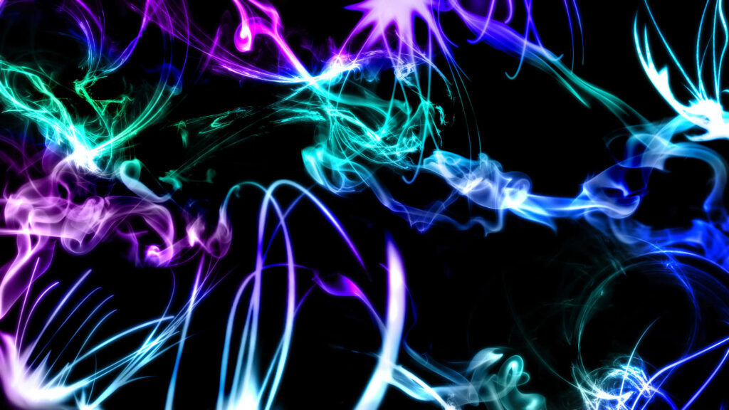 Exploring an Abstract Universe: Vibrant Neon Colors Wallpaper