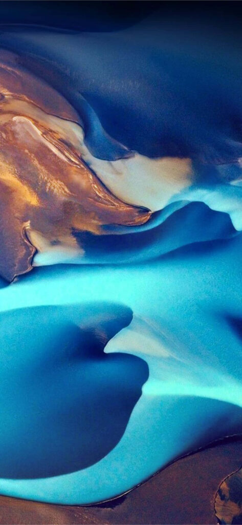 Vibrant Abstract Wallpaper: Fluid Blue & Earthy Tones Background