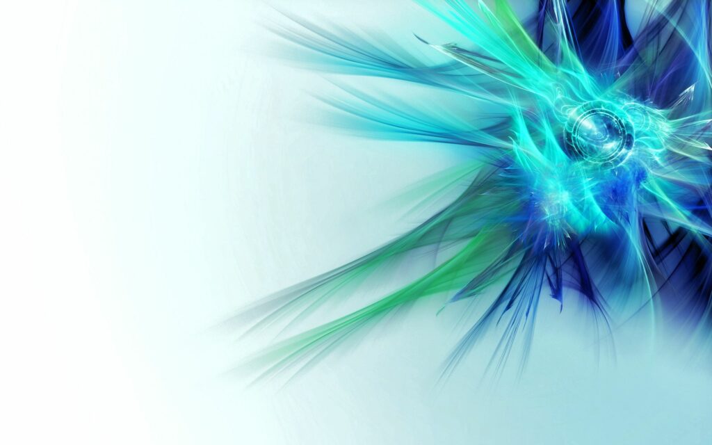 Vibrant Blue & Green Abstract Wallpaper with Glowing Sphere
