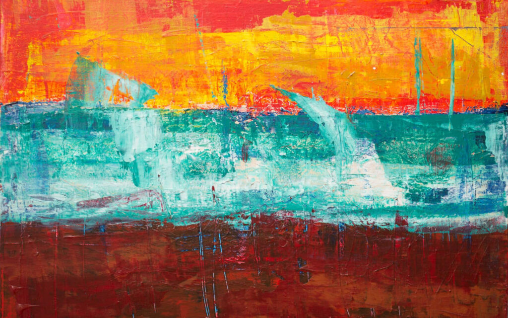Vibrant Abstract Wallpaper: Dynamic Brushstrokes in Bold Colors
