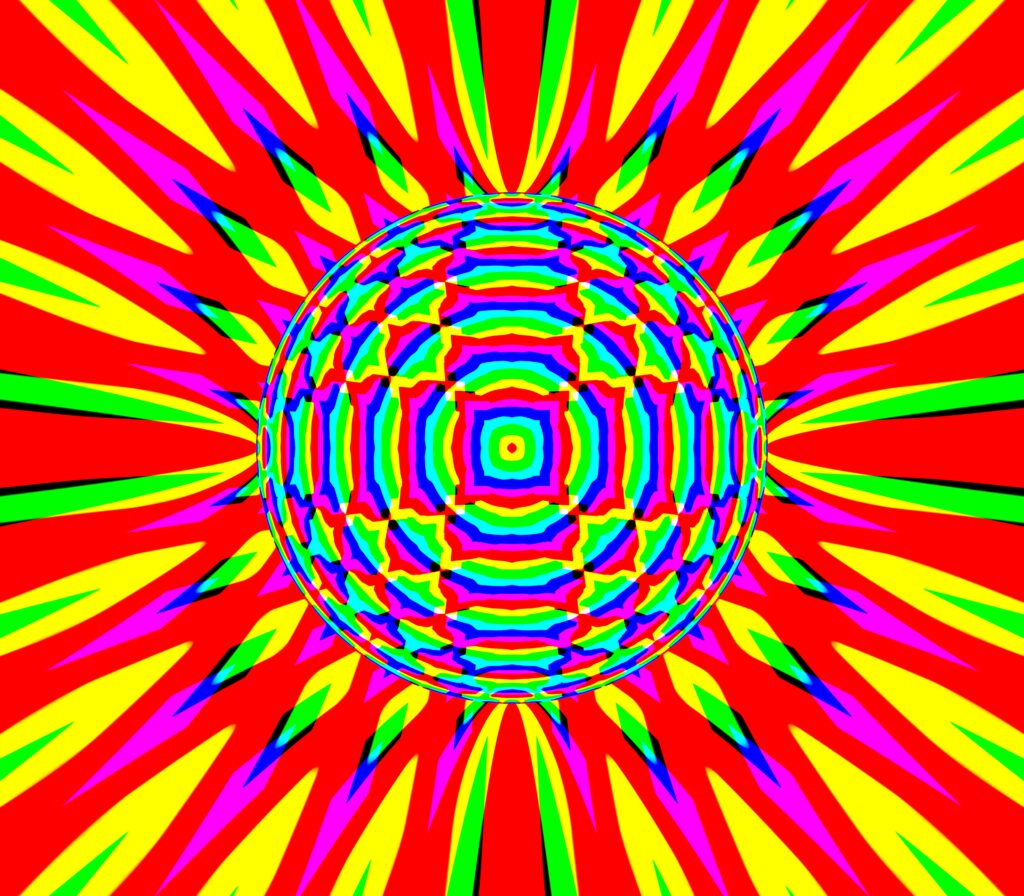 Vibrant Abstract Circular Wallpaper: Colorful Dynamic Background
