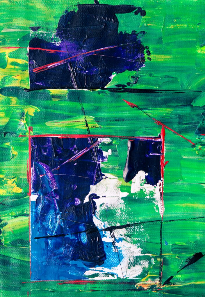 Vibrant Abstract Wallpaper: Green, Blue & Red Textures for Modern Spaces