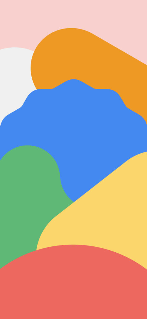 Vibrant Abstract Wallpaper: Bold Overlapping Curves in Warm & Cool Tones