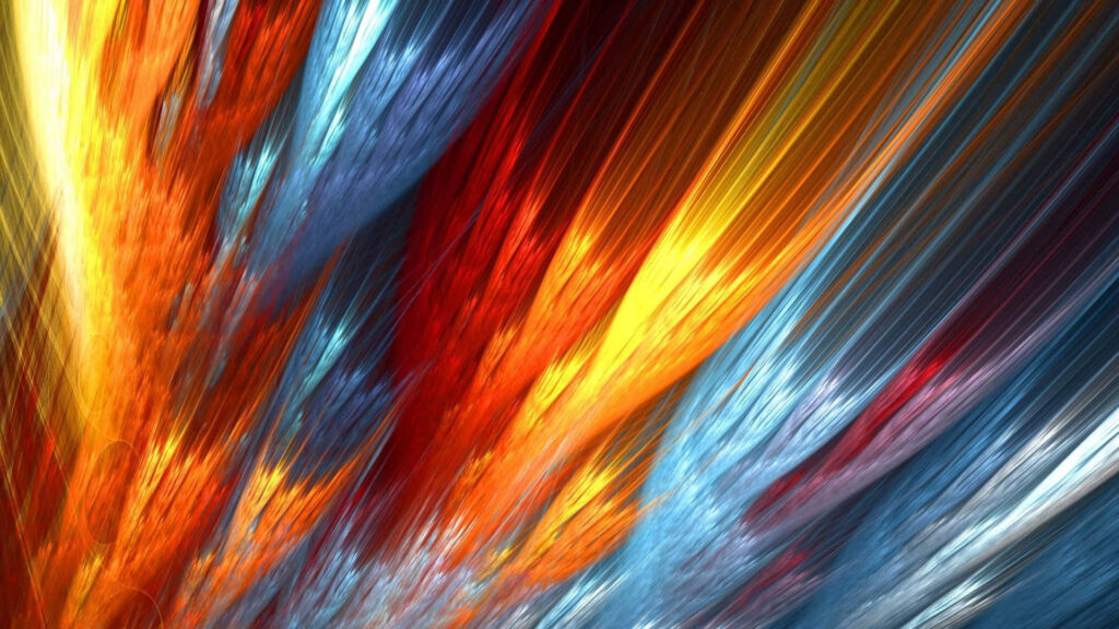Vibrant Abstract Wallpaper: Bold Orange, Red, Blue & Yellow Streaks
