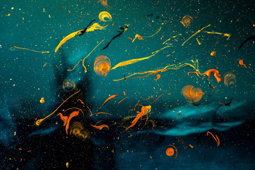 Vibrant Orange & Yellow Abstract Wallpaper - Paint on Glass Effect