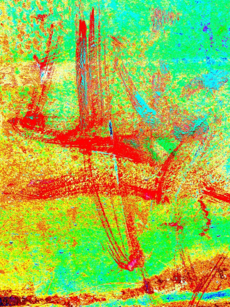 Vibrant Abstract Wallpaper with Bold Red & Orange on Turquoise Background