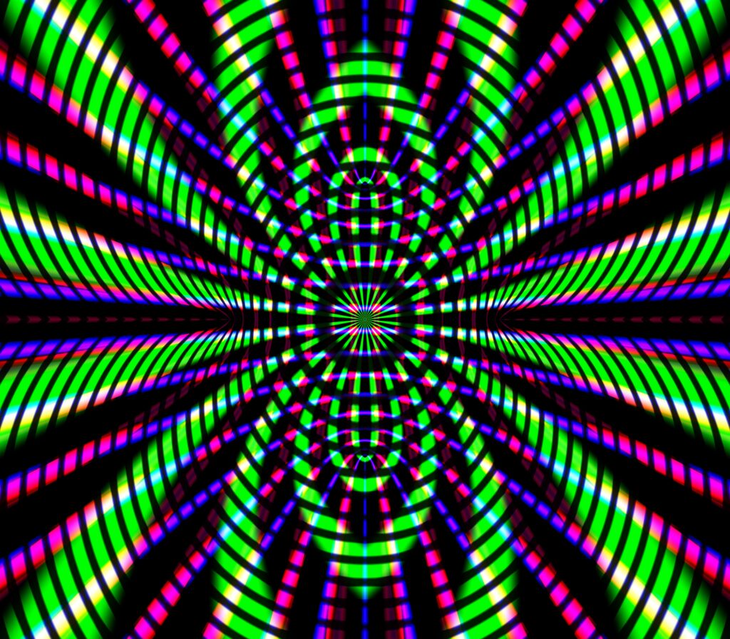 Vibrant Abstract Wallpaper: Neon Circles & Stripes for Bold Background