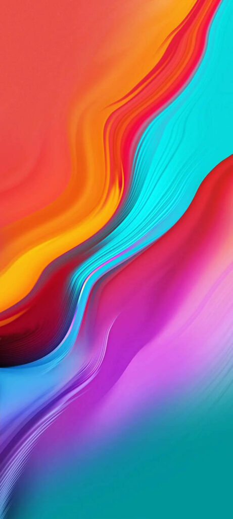 Vibrant Abstract Wallpaper: Colorful Curves in Red, Orange, Teal & More