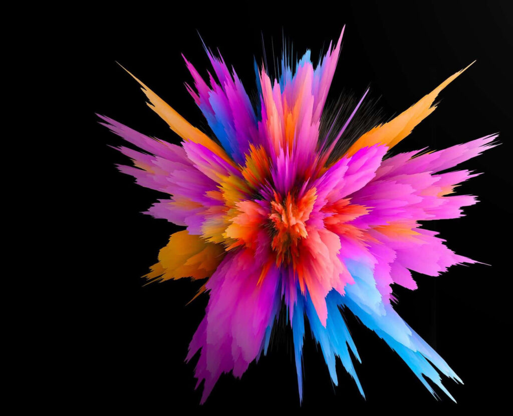 Vibrant Abstract Wallpaper: Colorful Explosion on Black Background
