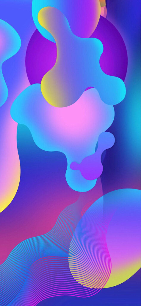 Vibrant Abstract Wallpaper: Colorful Fluid Blobs & Smooth Gradients