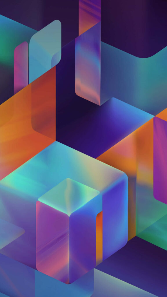 Vibrant Abstract Geometric Wallpaper with Colorful Gradients
