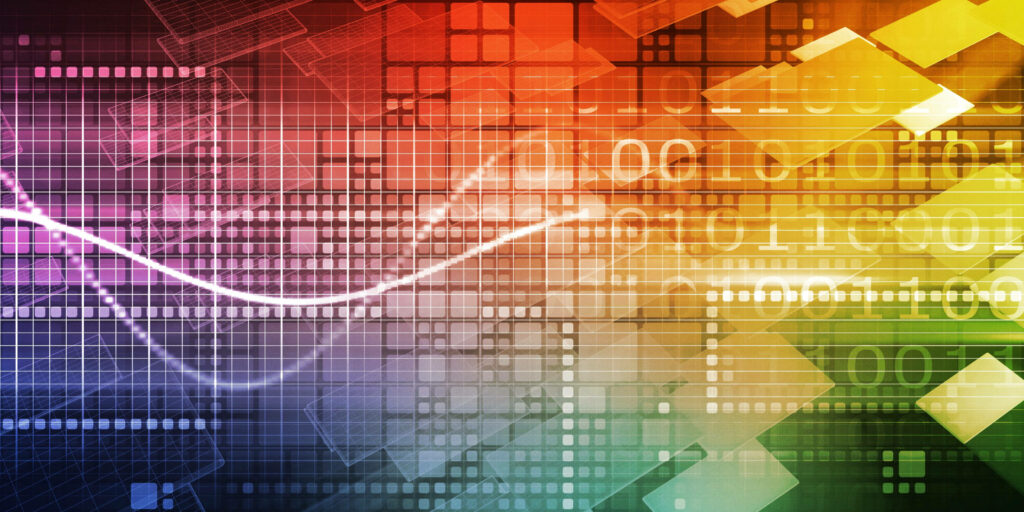Vibrant Abstract Wallpaper: Grids, Waveforms & Geometric Shapes
