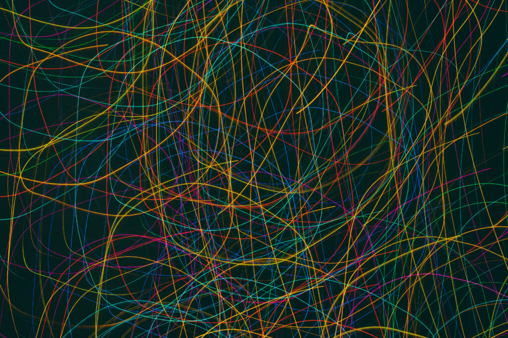 Vibrant High-Res Abstract Wallpaper: Colorful Lines on Dark Background