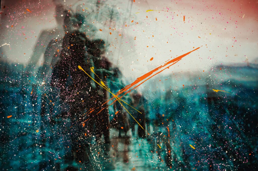 Vibrant Abstract Wallpaper with Mysterious Glass Texture Background