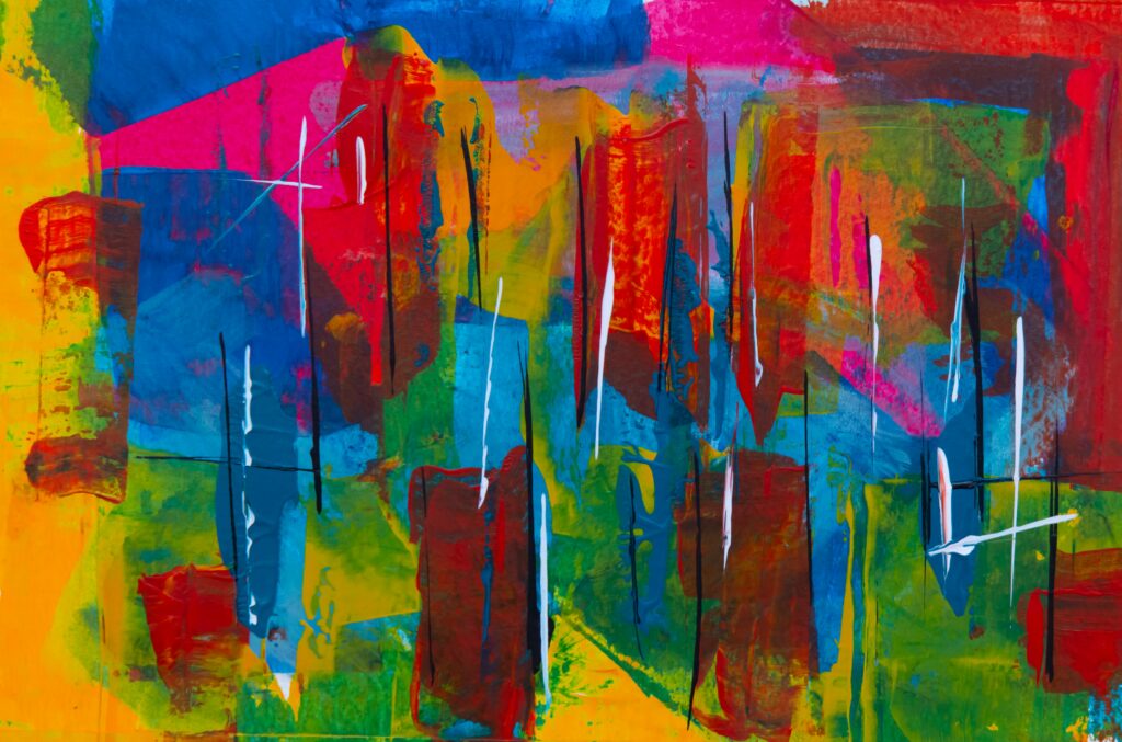 Vibrant Abstract Wallpaper: Colorful Chaos of Paint Spots & Strokes