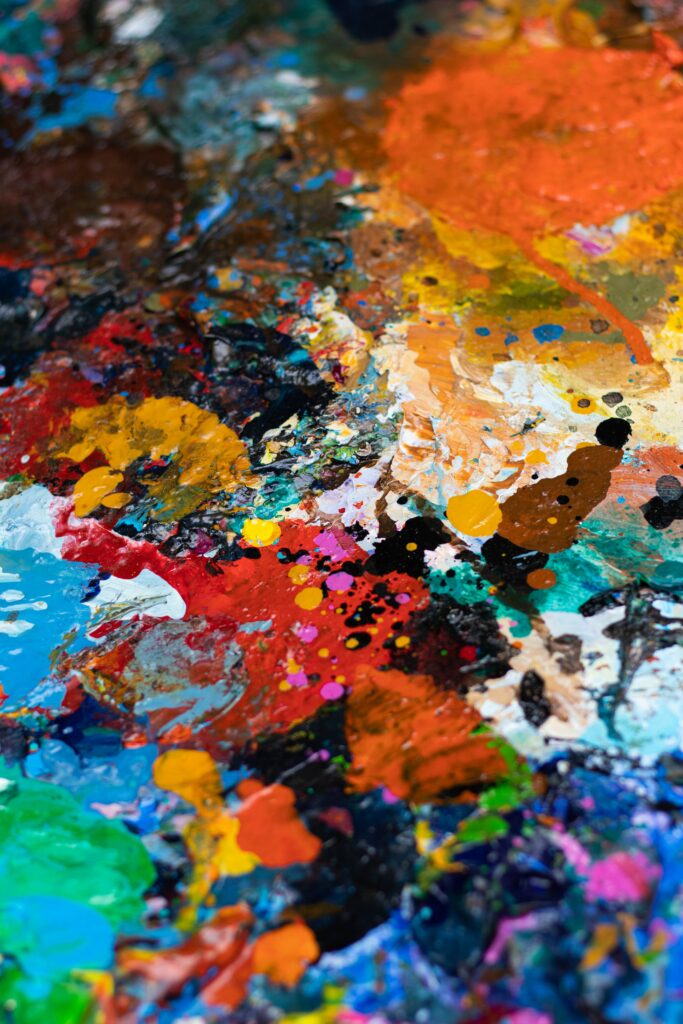 Vibrant Abstract Wallpaper: Colorful Paint Spots & Textures Design