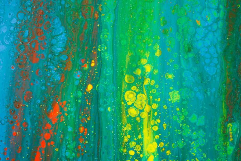 Vibrant Abstract Wallpaper: Colorful Paint Stains & Dynamic Design
