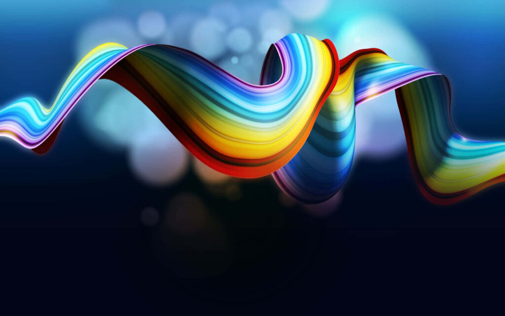 Vibrant Ribbon Abstract Wallpaper with Bokeh Light Effects