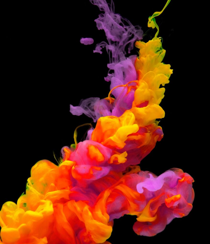 Vibrant Abstract Wallpaper: Colorful Swirls on Black Background