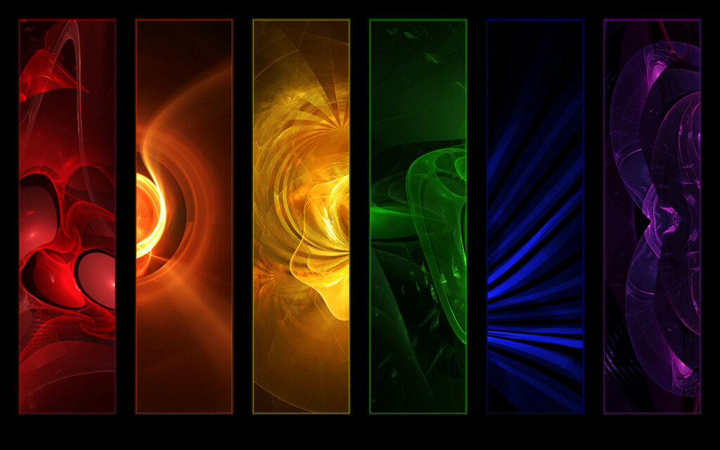 Vibrant Abstract Wallpaper: Six Colorful Vertical Panels