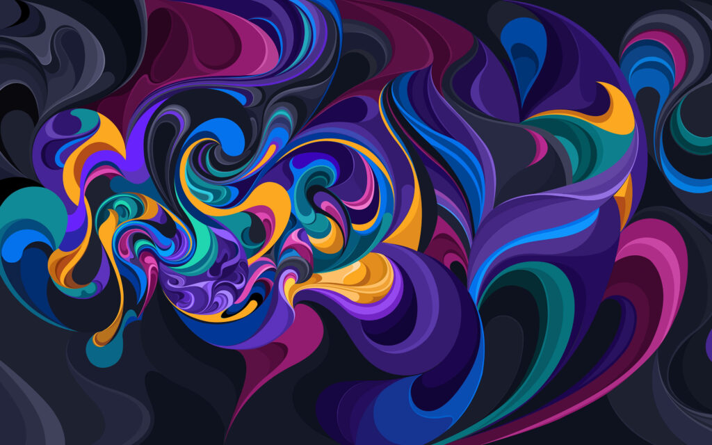 Vibrant Abstract Waves Wallpaper | Dynamic Material Design Background