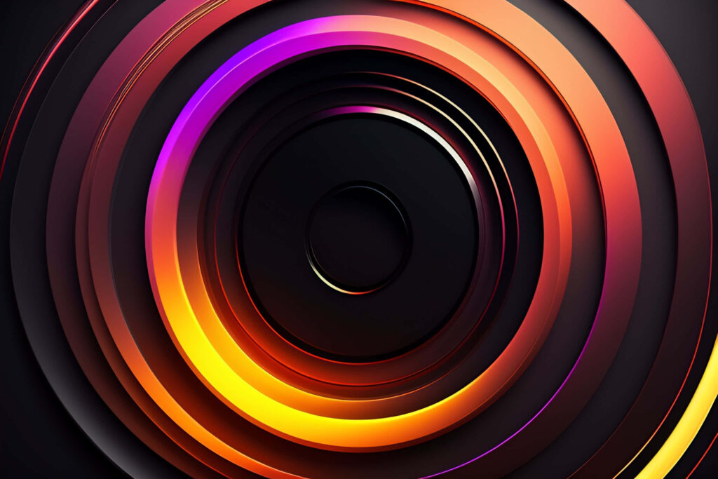 Vibrant Abstract Wallpaper: Concentric Circles in Warm Gradient