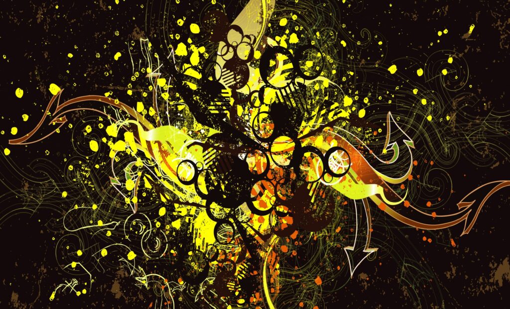 Vibrant Abstract Wallpaper: Dark Background with Colorful Design