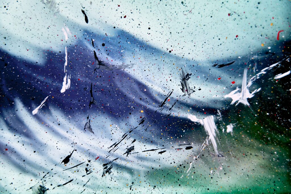 Vibrant Abstract Wallpaper: Dynamic Blue, White & Black Design
