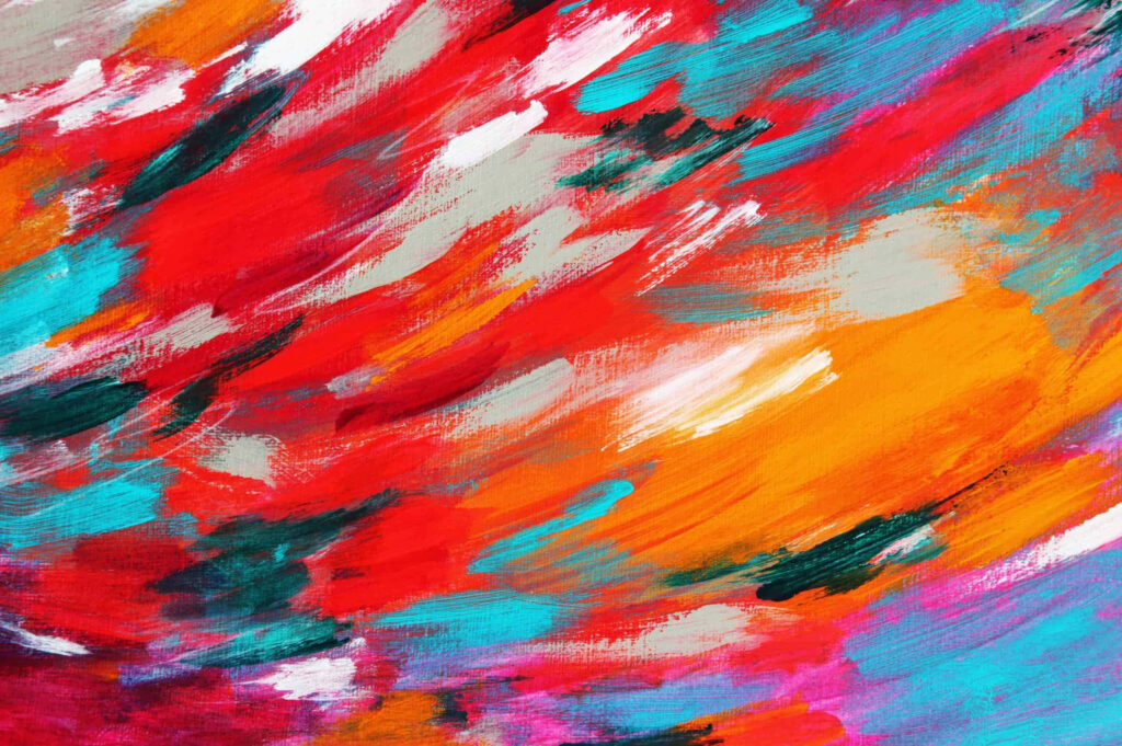Vibrant Abstract Brushstroke Wallpaper in Bold Colors - Dynamic Background