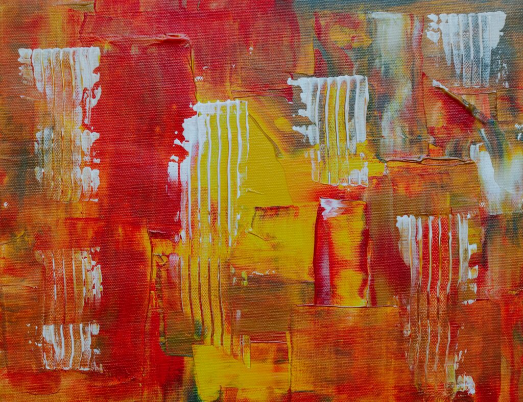 Vibrant Abstract Wallpaper: Dynamic Brushstrokes in Reds & Yellows