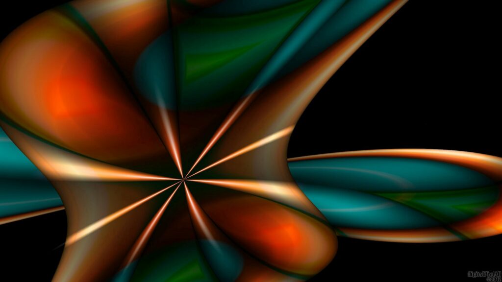 Vibrant Abstract Wallpaper: Dynamic Flowing Shapes in 1920x1080