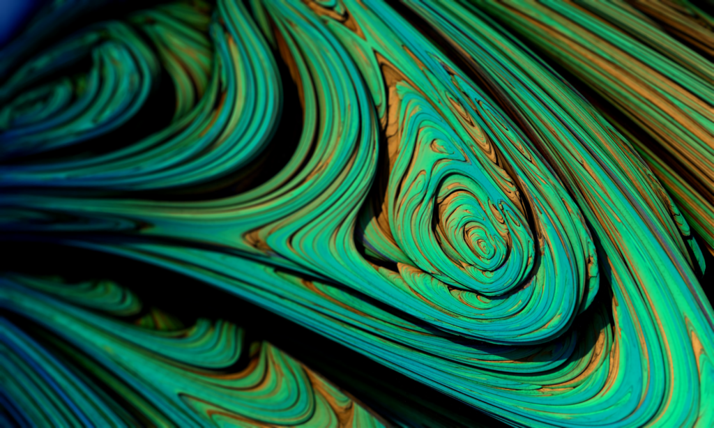 Dynamic Abstract Green & Yellow Wallpaper - High-Res Fluid Design