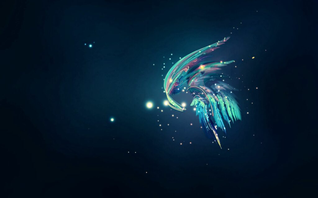 Vibrant Abstract Wallpaper: Feathery Design on Dark Background