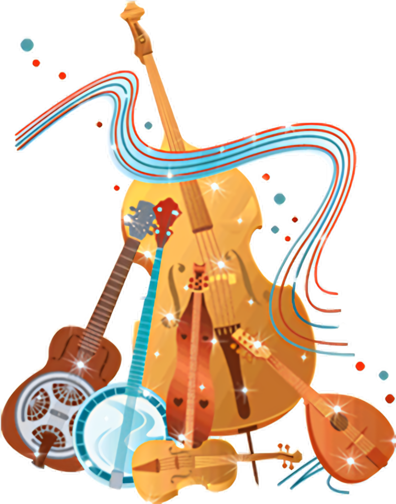 Vibrant Musical Instrument Wallpaper: Elegant Collage Design