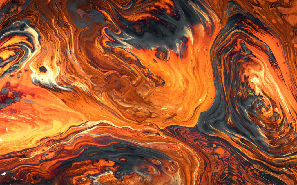 Abstract Lava-Inspired Wallpaper: Fiery Swirls & Marbled Textures