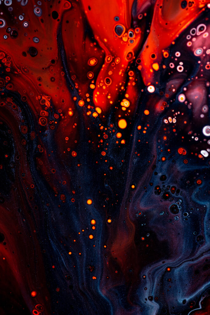 Vibrant Abstract Wallpaper in Fiery Reds and Deep Blues - Dynamic Background