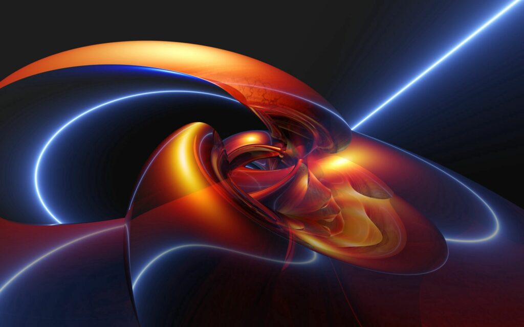 Vibrant Abstract Wallpaper: Flowing Ribbons in Colorful Design