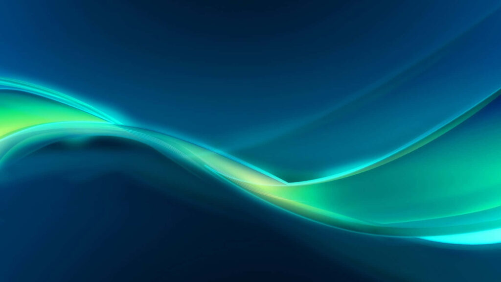 Vibrant Blue-Green Abstract Wallpaper - Fluid Wave Pattern Background