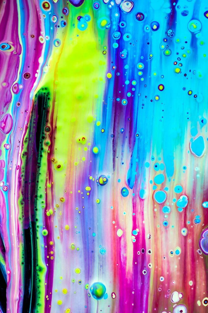 Vibrant Abstract 2733x4100 Wallpaper: Fluid Colorful Paint Stains
