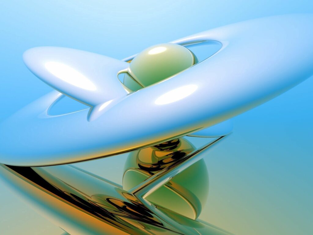 Vibrant Abstract Futuristic Wallpaper: Smooth Shapes & Gradient Blue