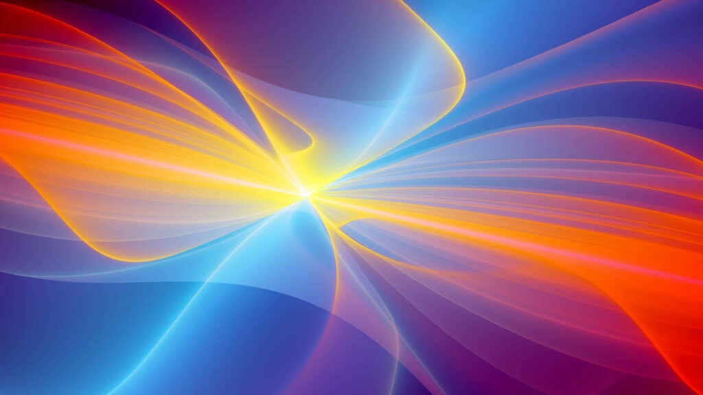 Dynamic Abstract Wallpaper: Glowing Lines in Blue, Orange, Yellow
