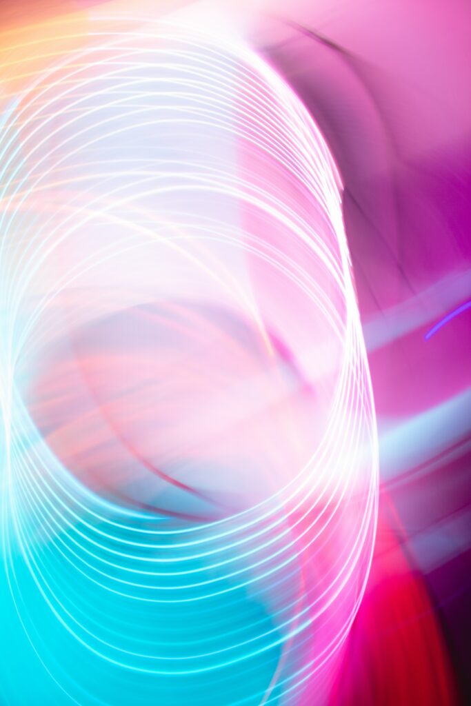Vibrant Abstract Wallpaper of Glowing Circles and Lines