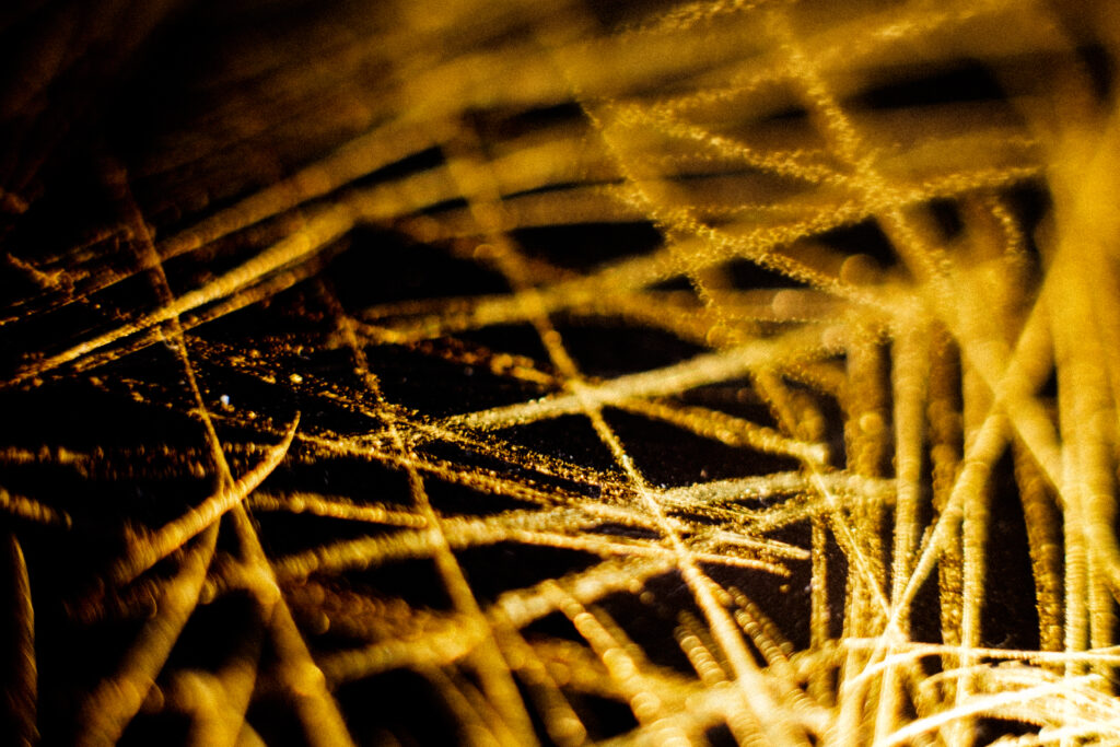 Vibrant Abstract Wallpaper: Golden Lines & Textures on Dark Background